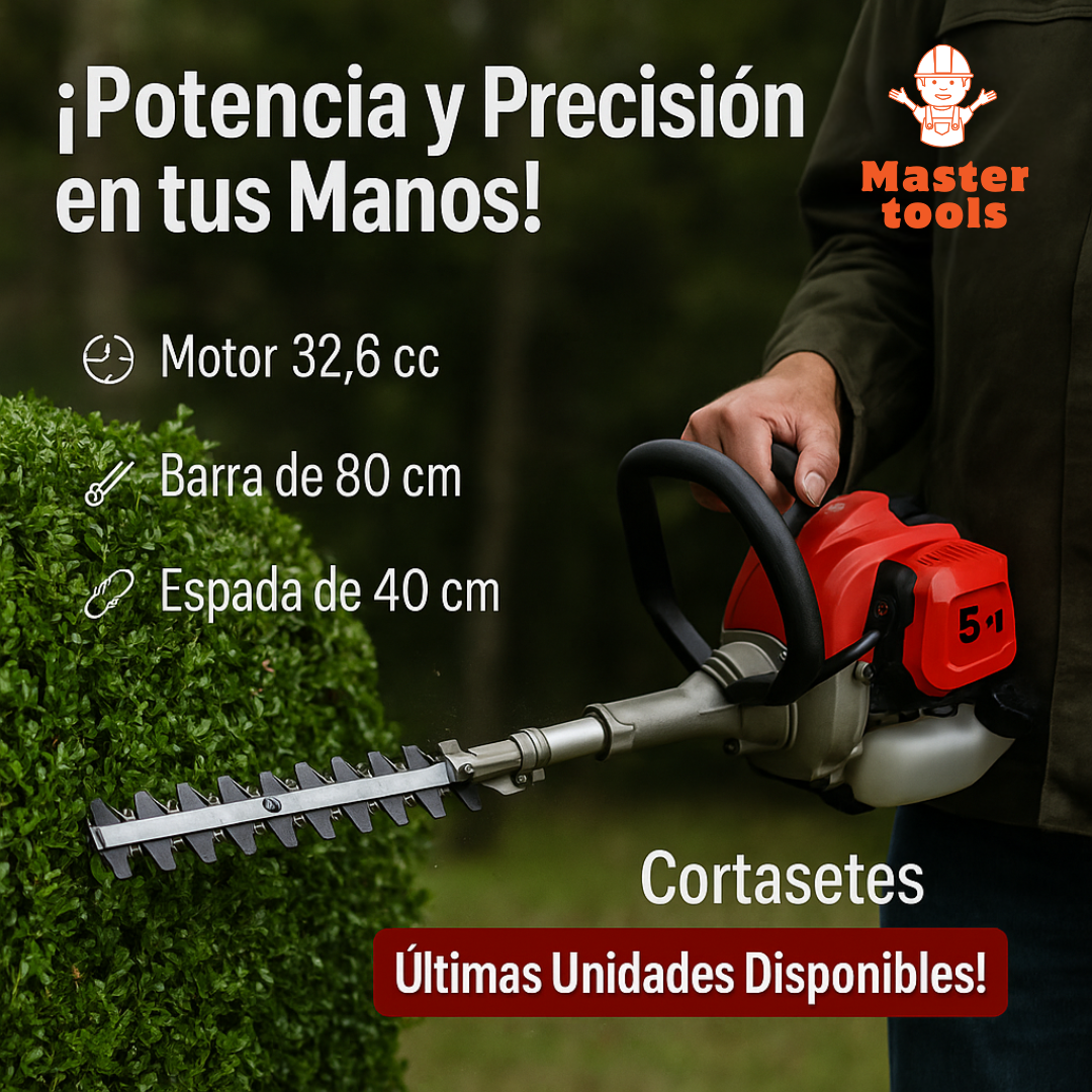 KIT MULTICUTTER DUCATI ORIGINAL / GUADAÑA / MOTOSIERRA / CORTASETOS MULTIFUNCIÓN 5 EN 1 / 1 AÑO DE GARANTIA