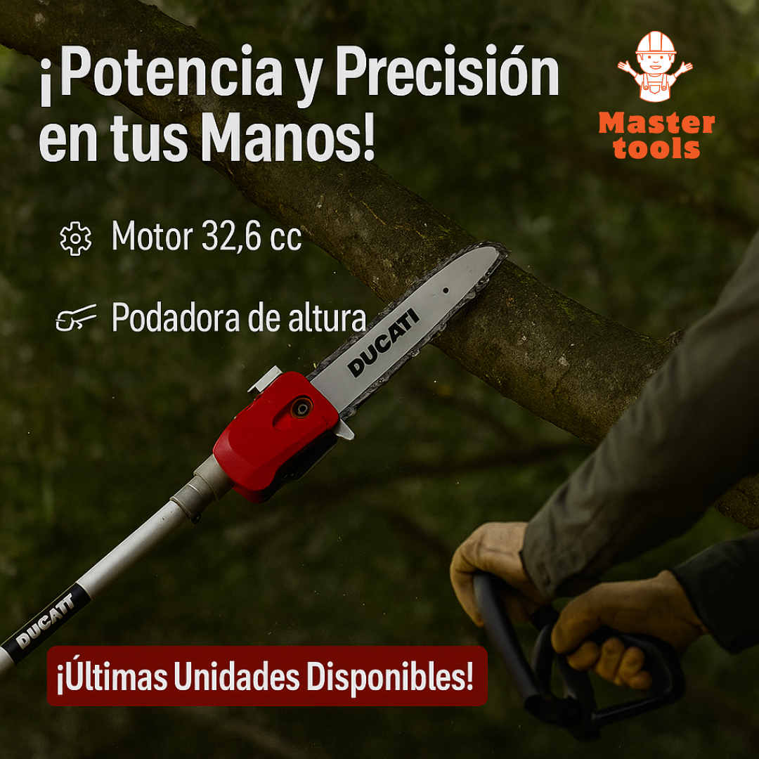 KIT MULTICUTTER DUCATI ORIGINAL / GUADAÑA / MOTOSIERRA / CORTASETOS MULTIFUNCIÓN 5 EN 1 / 1 AÑO DE GARANTIA