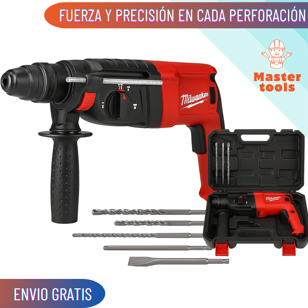 Taladro Rotomartillo Milwaukee 1200W de Puro Poder