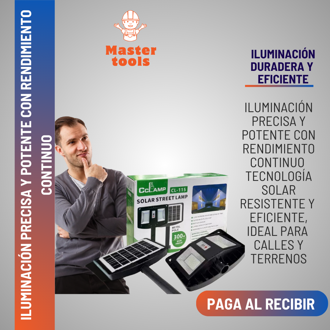 Lámpara Solar 300 Watts CL-115 – Iluminación Inteligente y Sostenible