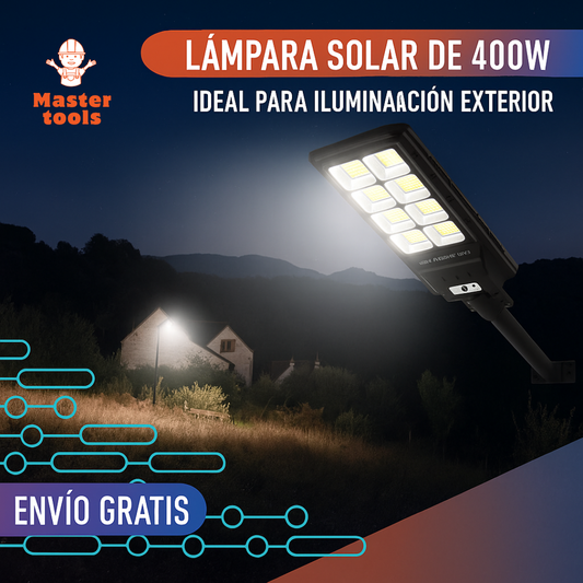 Lampara Solar 400W - Iluminación 100 Solar - Ultima Tecnología IP67