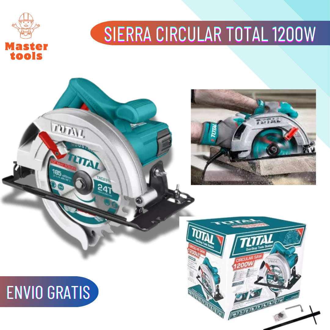 Potente Sierra Circular TOTAL 1200W 185 mm (7 1/4”) - 100% Original