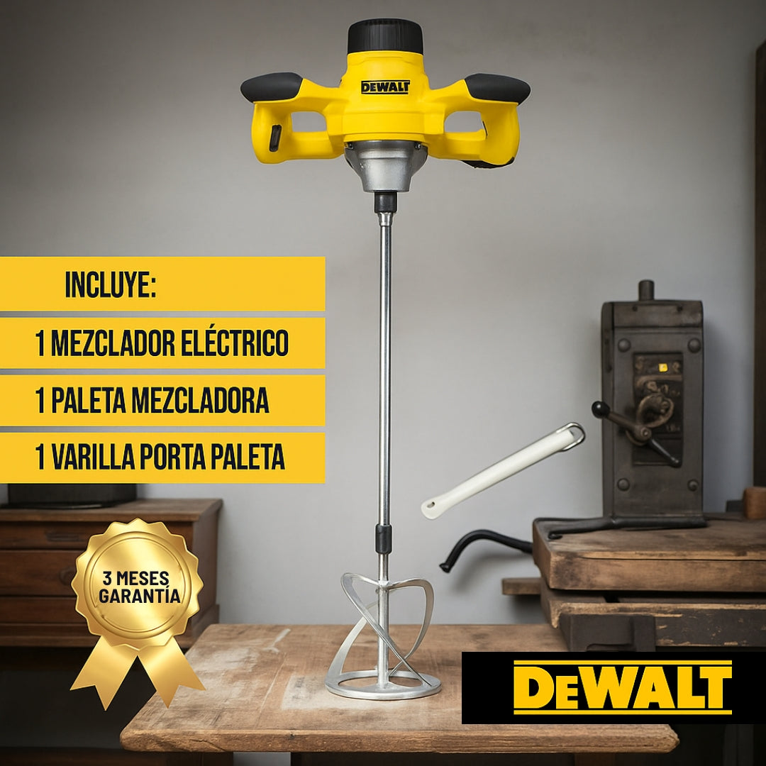 Mezclador DeWALT UT1200 – Potencia y Control para Mezclas Profesionales