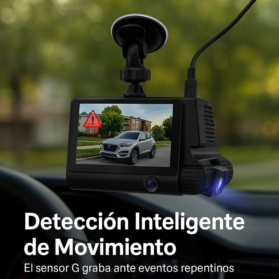 📦 Cámara DVR Tres Lentes para Auto – 1080p Full HD