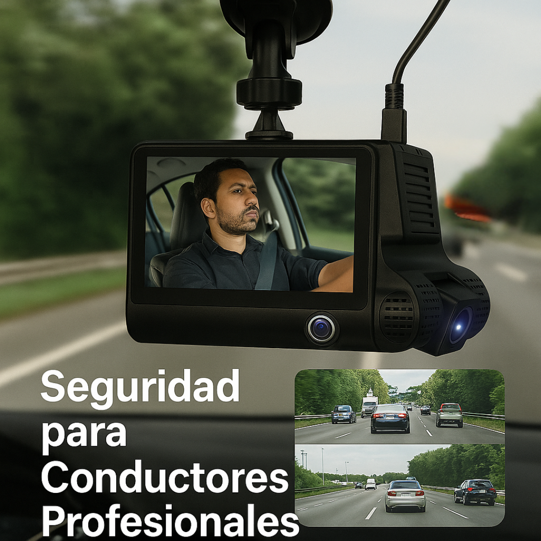 📦 Cámara DVR Tres Lentes para Auto – 1080p Full HD
