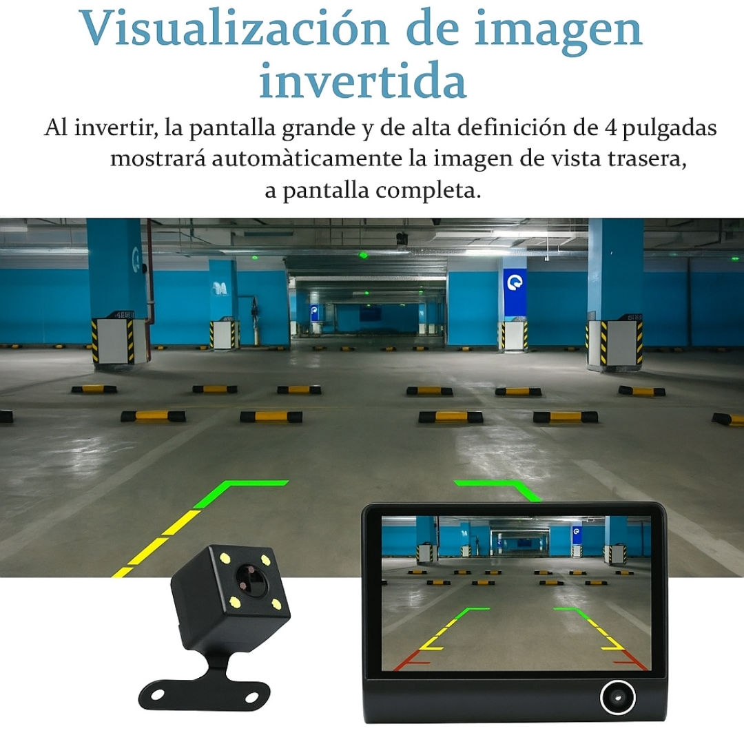 📦 Cámara DVR Tres Lentes para Auto – 1080p Full HD