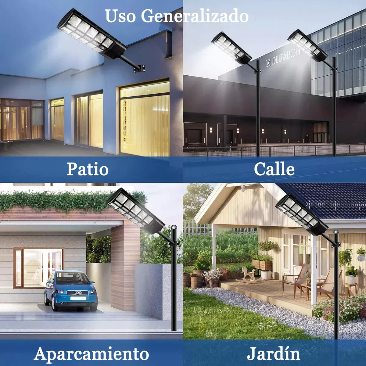 Lámpara Solar 500W – Grande (70 x 24 cm) + Obsequio: Tubo de Instalación – 1 Año de Garantía Real