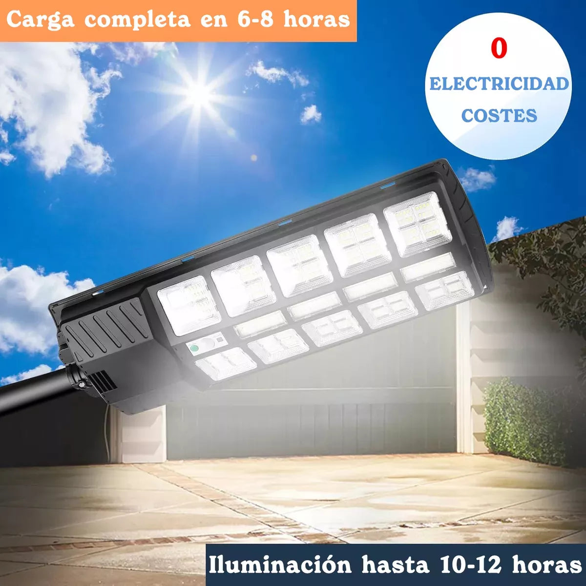 Lámpara Solar 500W – Grande (70 x 24 cm) + Obsequio: Tubo de Instalación – 1 Año de Garantía Real