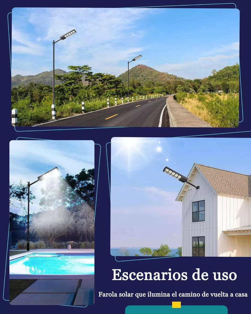 Lámpara Solar 500W – Grande (70 x 24 cm) + Obsequio: Tubo de Instalación – 1 Año de Garantía Real