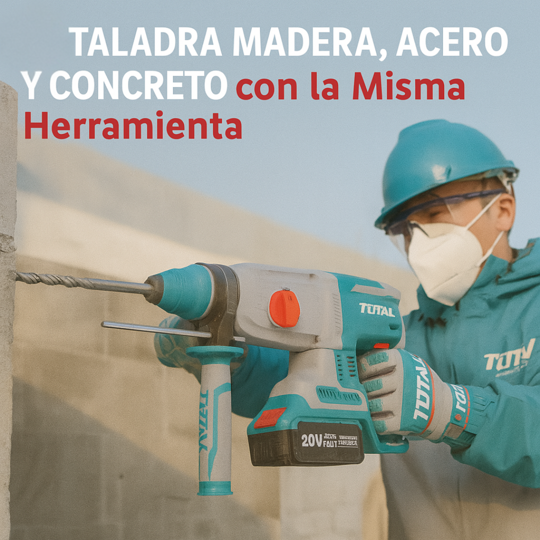 TALADRO ROTOMARTILLO INALAMBRICO TOTAL 20V BRUSHLESS SDS PLUS