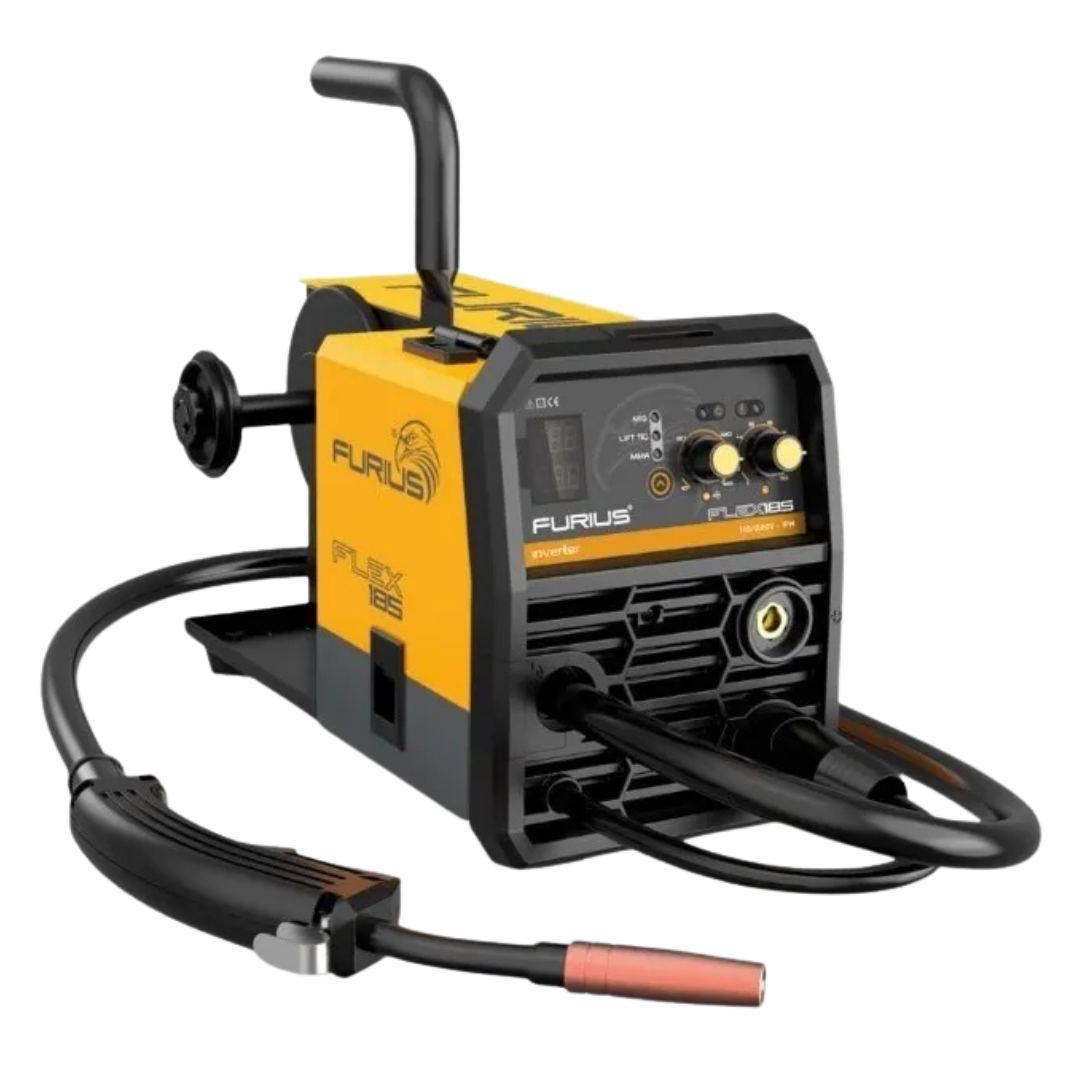 Soldador Multiproceso 4 en 1 FURIUS FLEX185 – MIG-MAG / FLUX CORED / MMA / TIG LIFT ARC – 160 AMP – Garantía 1 Año