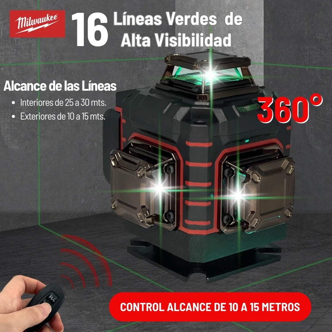 Nivel Láser Milwaukee 16 Líneas – Autonivelante