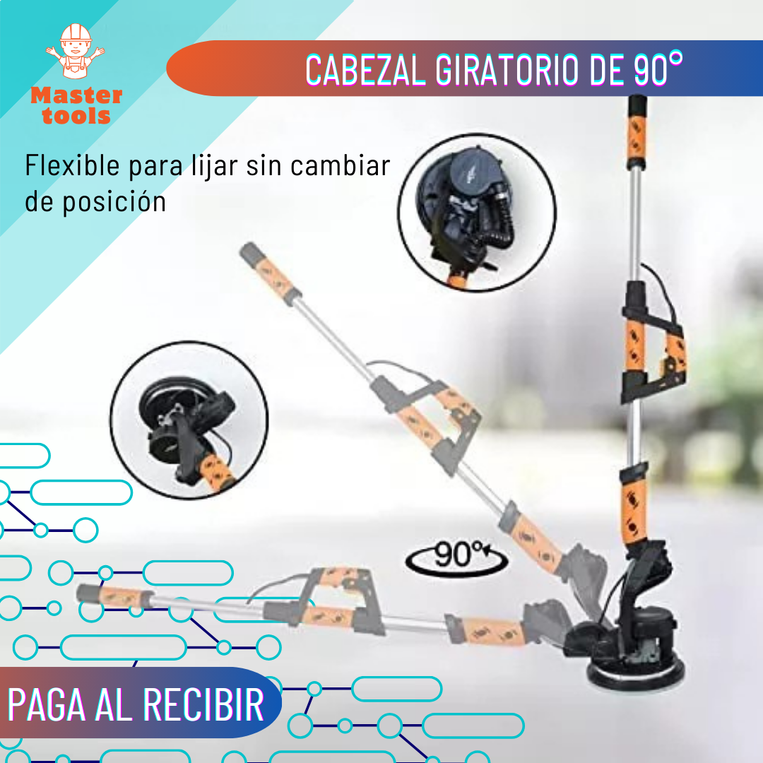 Lijadora eléctrica Excited Work de 750 W con 6 velocidades variables 500-1800, mango extensible