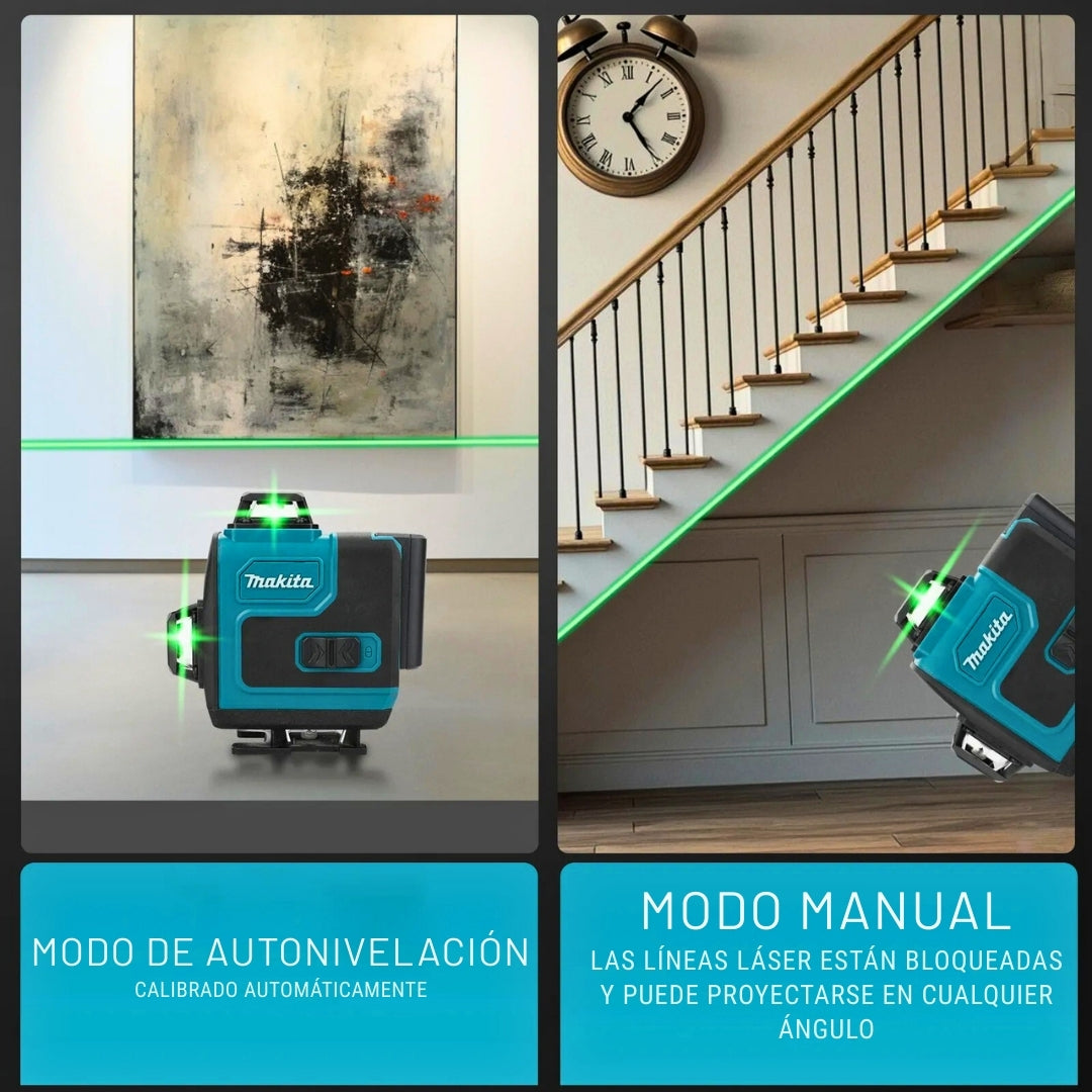 Nivel Láser MAKITA 16 Líneas Verdes 360° – Precisión y Rapidez para tus Proyectos