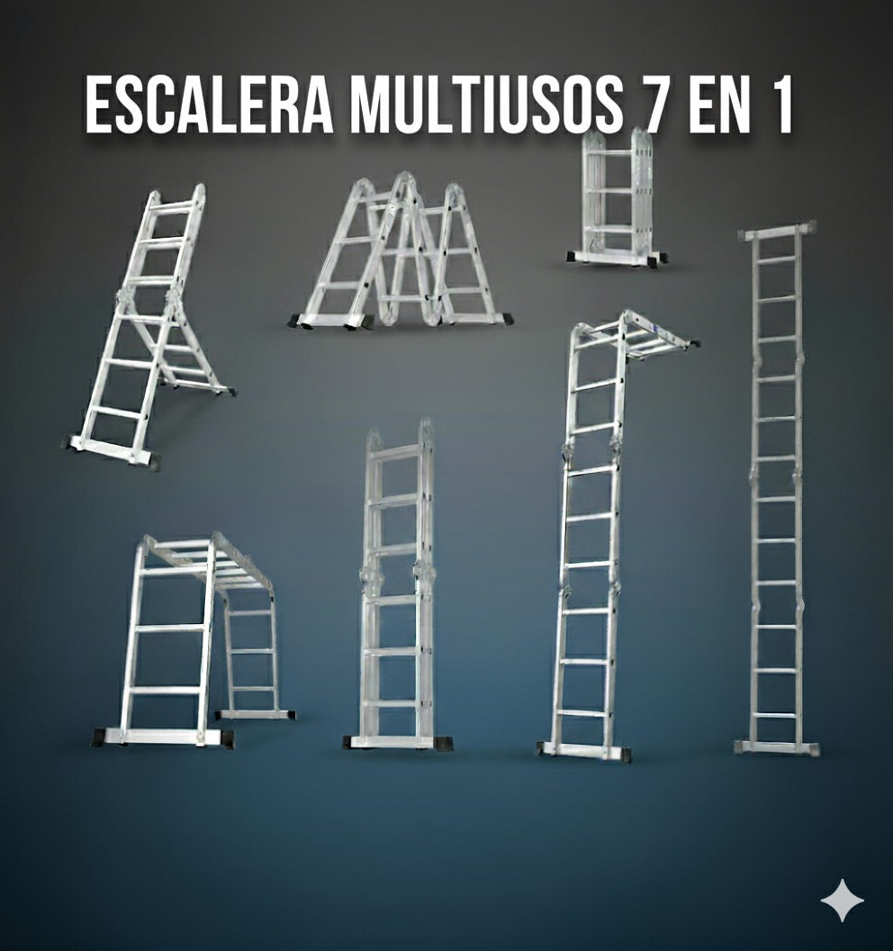 ⚡ ESCALERA DE ALUMINIO 12 PELDAÑOS – VERSATILIDAD Y SEGURIDAD - 3,6M de altura