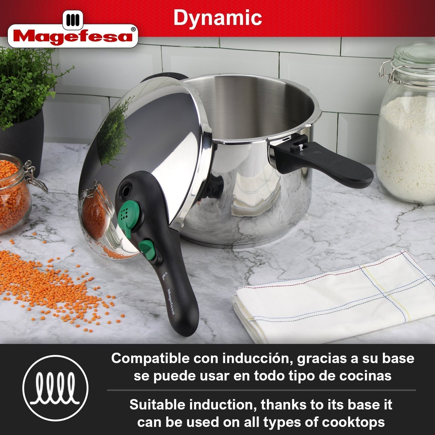 Olla De Presión Magefesa De Acero Inoxidable 8 Cuartos