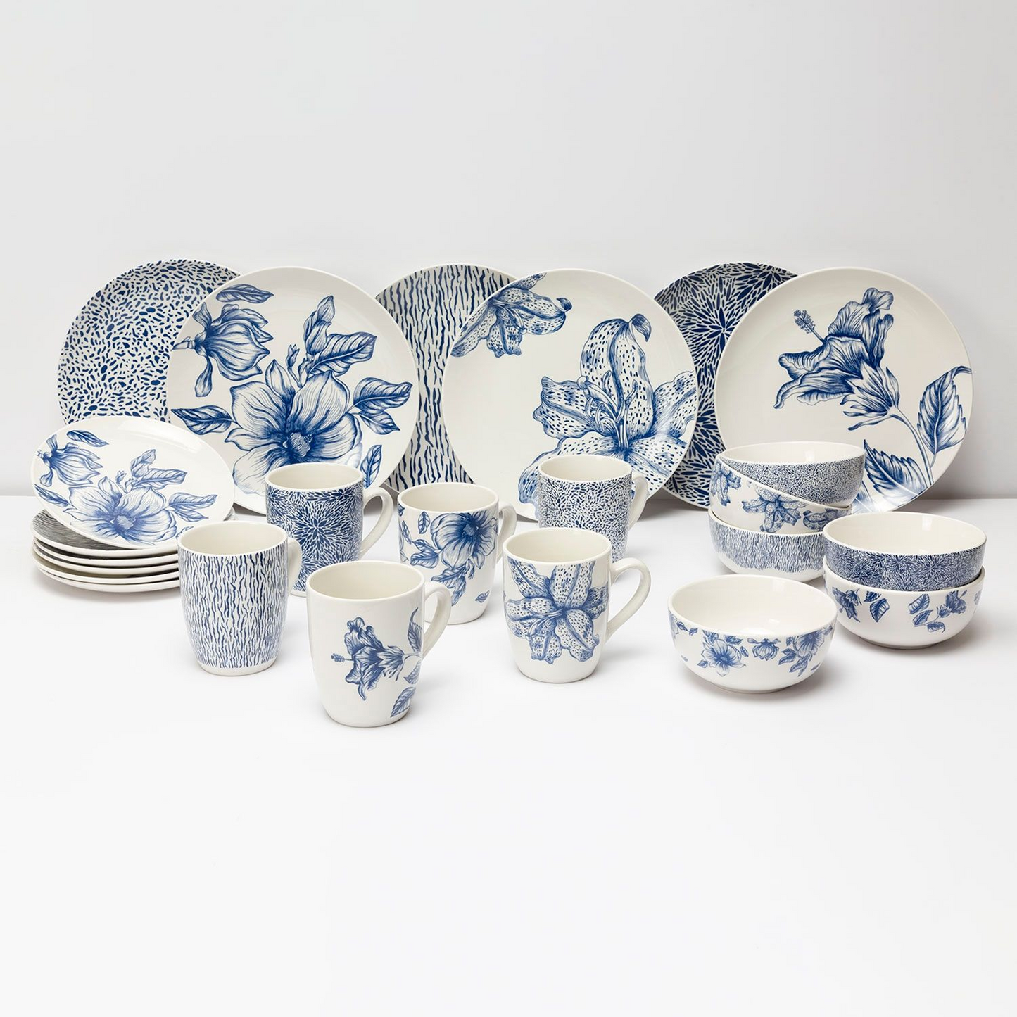 Juego Vajilla Roberta Allen 48 Piezas Botanical Blue