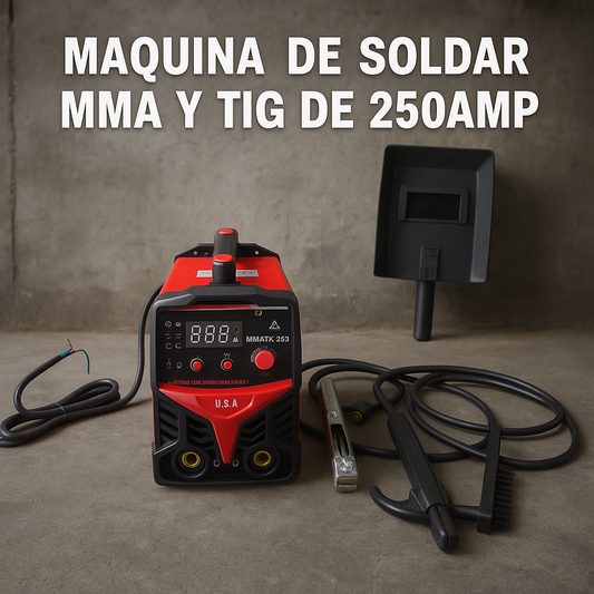 Soldador Lincoln 250A Inversor MMA/TIG – Compacto, 32 x 14 x 21 cm – 4.2 Kg
